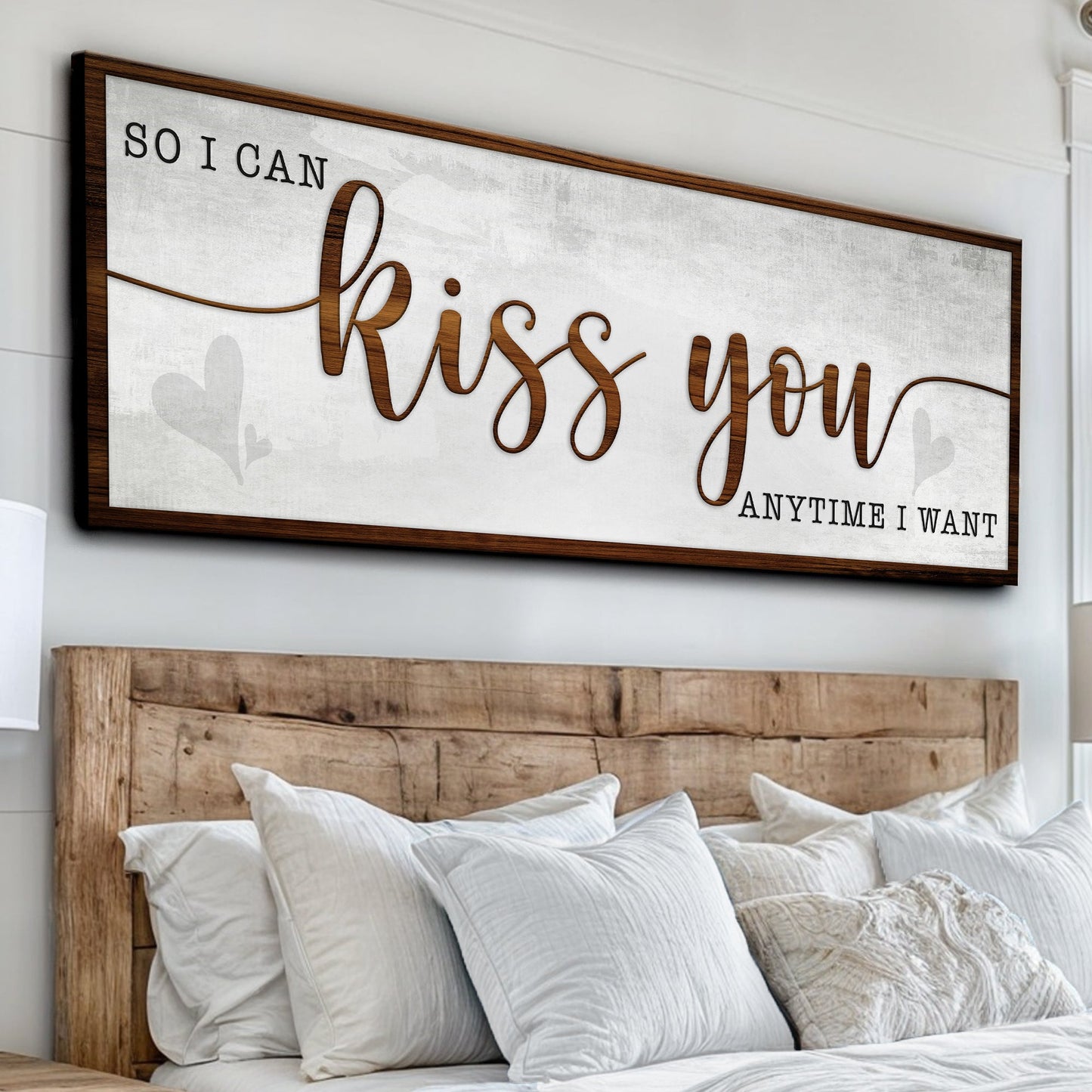 So I Can Kiss You Anytime I Want Bedroom Sign II canvas by Tailored Canvases with wood frame on Tampa Home & Garden Store