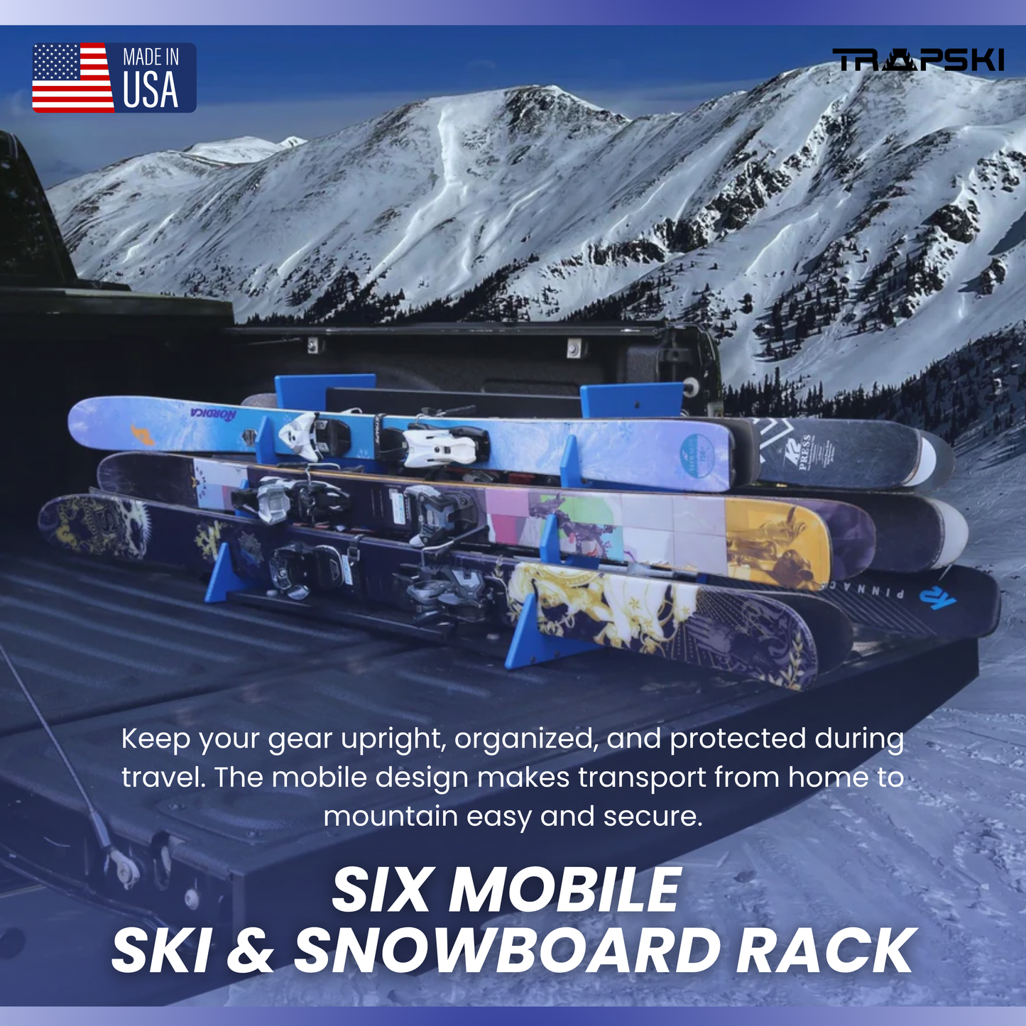 Trapski All Mountain Ski and Snowboard Rack