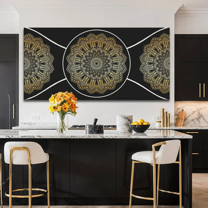 Gold Sacred Geometry Wall Art Canvas USA