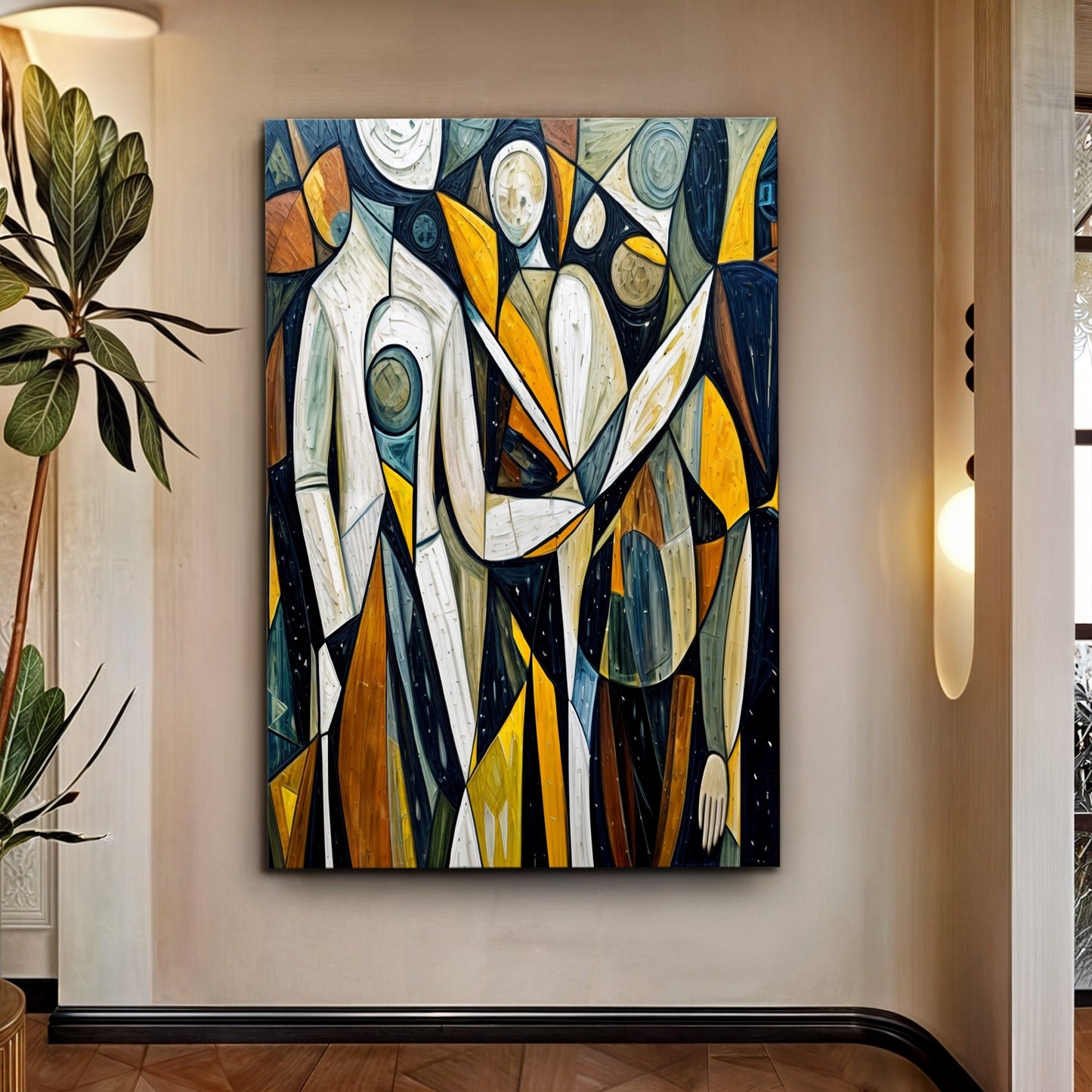 Abstract Human Connection Wall Art canvas by Tailored Canvases, bold geometric forms on Tampa Home & Garden Store