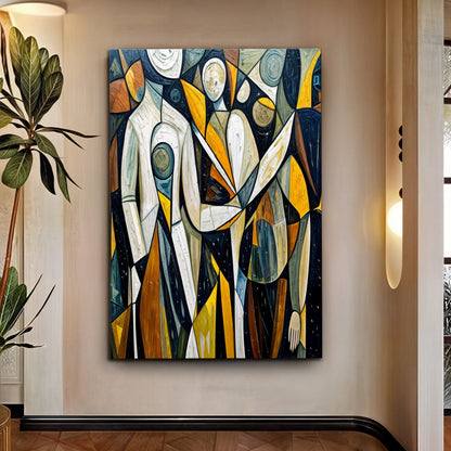 Abstract Human Connection Wall Art canvas by Tailored Canvases, bold geometric forms on Tampa Home & Garden Store