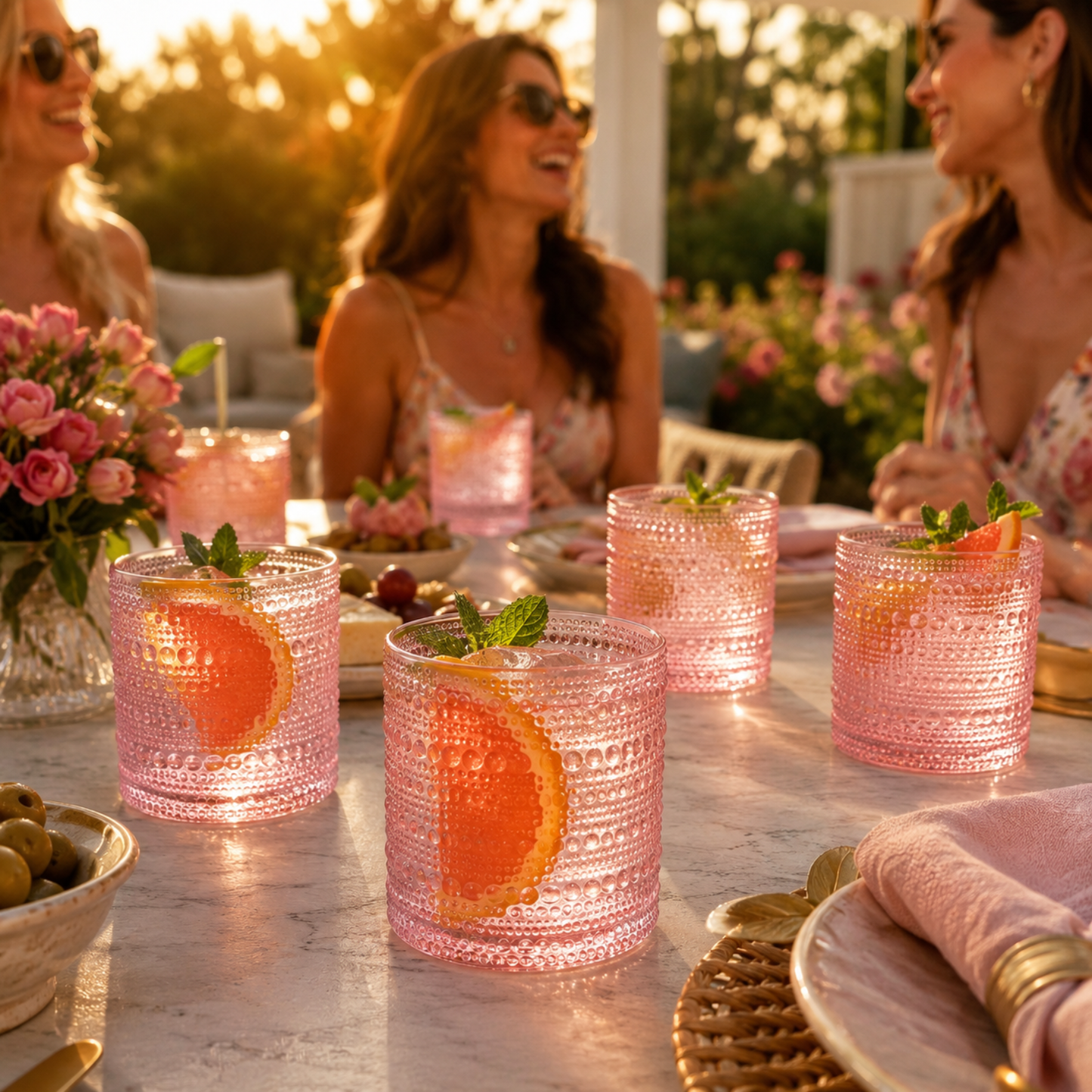 Monet Hobnail Lowball Glassware Set of 6