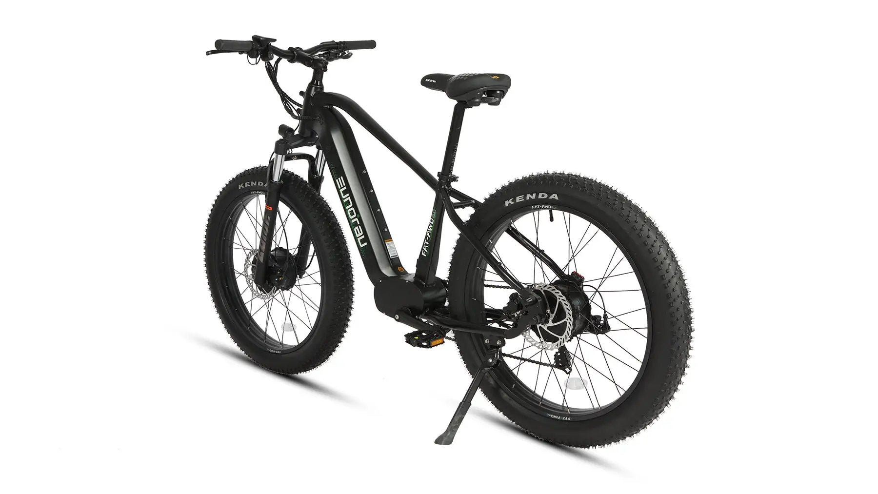 FAT-AWD 2.0 electric bike by EUNORAU E-BIKE US, black fat-tire MTB with front suspension on Tampa Home & Garden Store