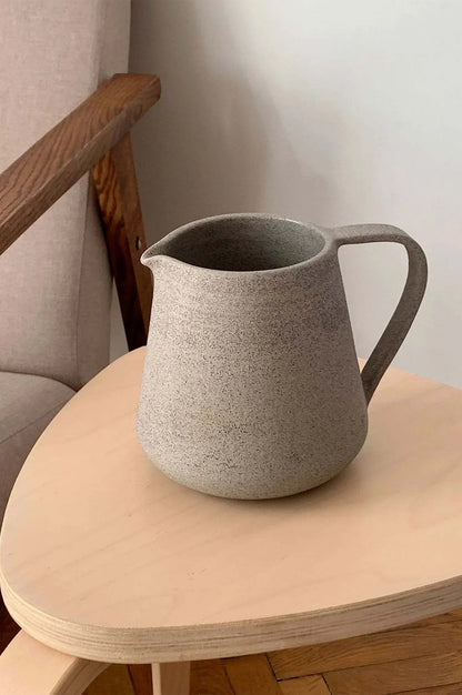 Handmade Concrete Pitcher with a Glossy Interior