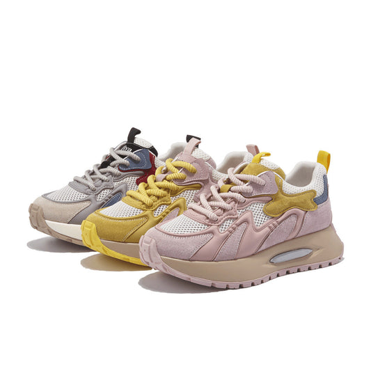 Stevvex women's luxury sneakers chunky platform with mesh suede in pastel hues, 4 colorways on Tampa Home & Garden Store