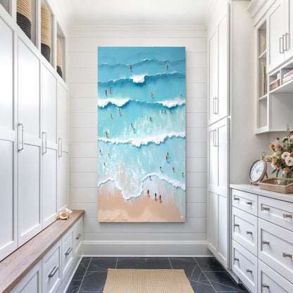 Beach Days Wall Art IX canvas crafting canvas with waves and surfers on Tampa Home & Garden Store