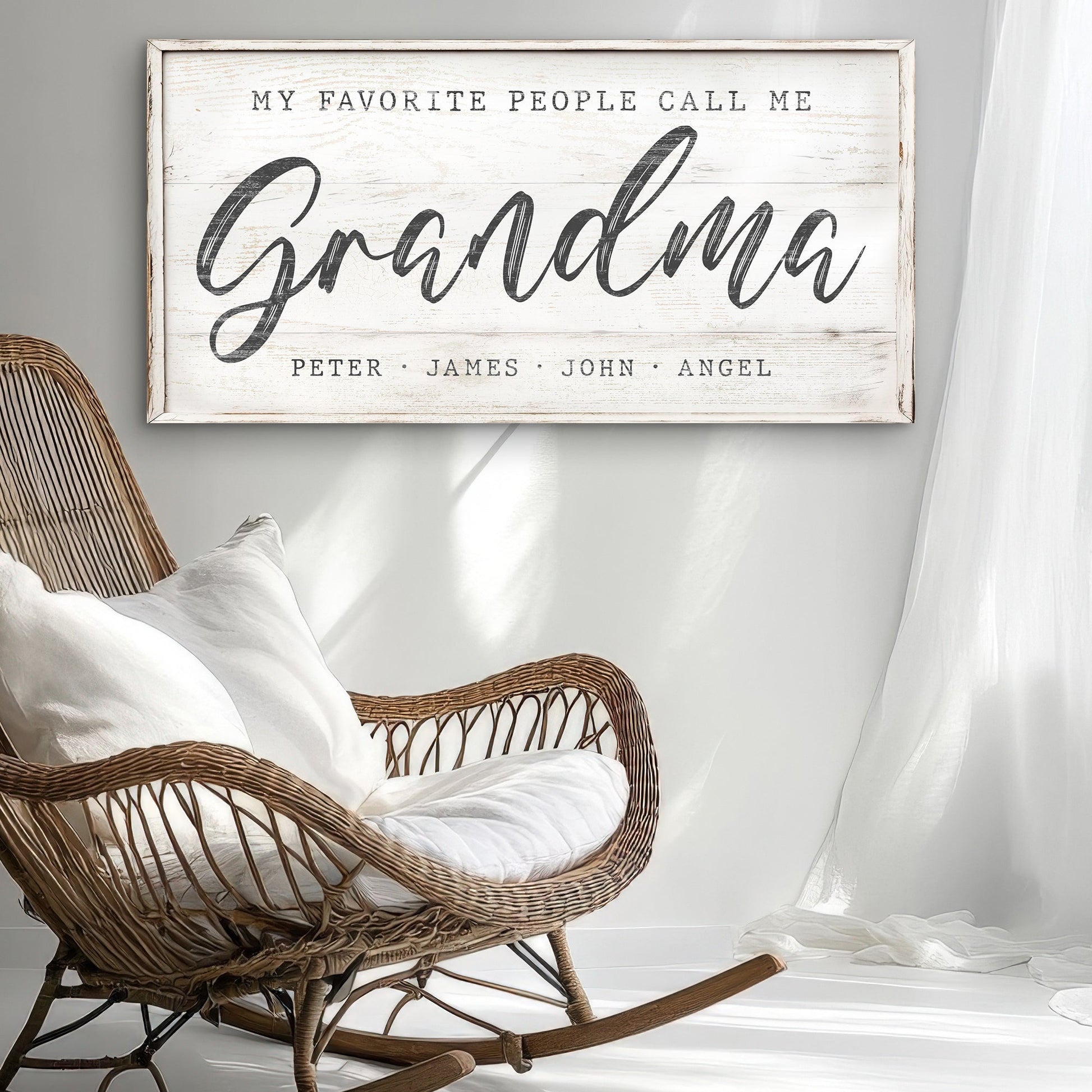 Grandma Sign II canvas decor on rustic whitewashed wood with bold script Tailored Canvases on Tampa Home & Garden Store