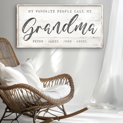 Grandma Sign II canvas decor on rustic whitewashed wood with bold script Tailored Canvases on Tampa Home & Garden Store