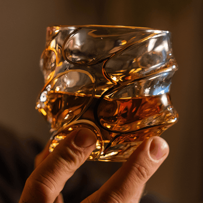 the Gold Line Storm Japanese Crystal Whisky Glass
