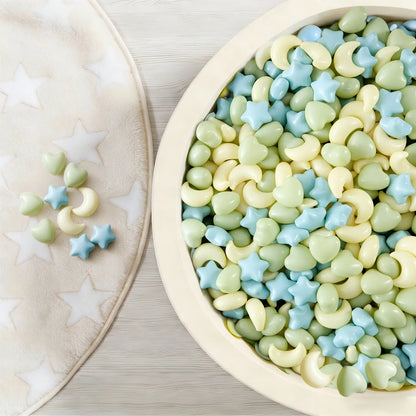 Tiny Land Fun-Shapes Ocean Ball 200 pcs pastel star and moon ball pit balls blue green yellow on Tampa Home & Garden Store