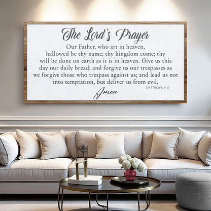The Lord's Prayer Faith Sign II canvas with wood frame by Tailored Canvases on Tampa Home & Garden Store