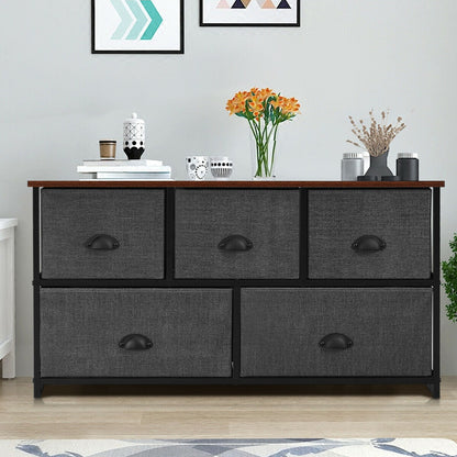 Cómoda de Madera Unidad de Almacenamiento Mesa Auxiliar Organizador de Exhibición-Gris
