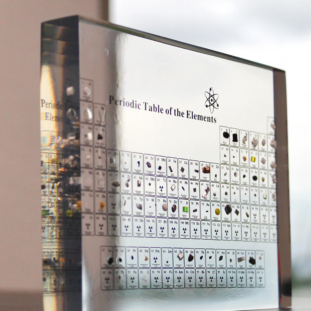 LED Periodic Table Element Display visual artwork in metallic mirrored frame on Tampa Home & Garden Store