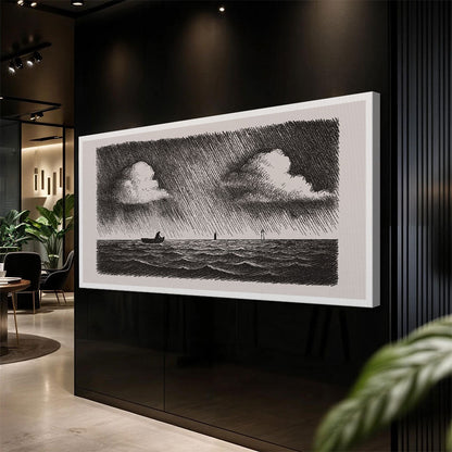 Canvas Jesus Walking On Water Faith Wall Art III by Tailored Canvases, monochrome seascape on Tampa Home & Garden Store
