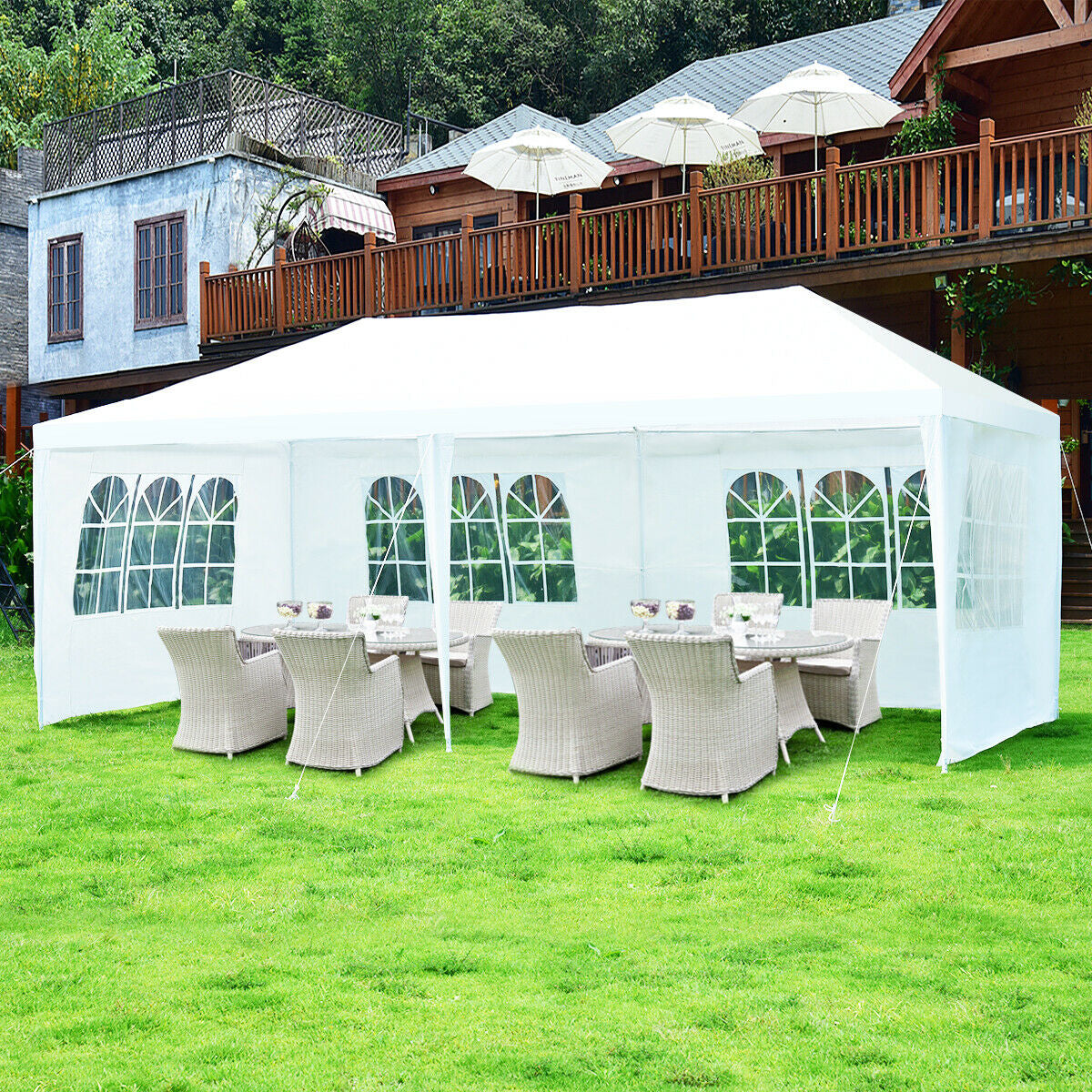 GemGear 10x20 ft white canopy tent with 6 sidewalls and carry bag on Tampa Home & Garden Store