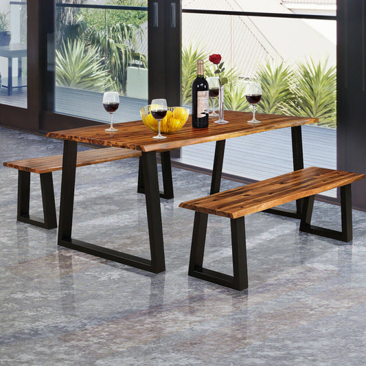 Banco de patio/comedor de madera maciza de acacia