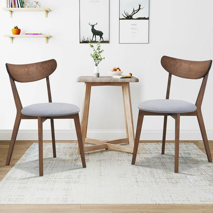 Juego de 2 sillas de comedor tapizadas con respaldo curvo