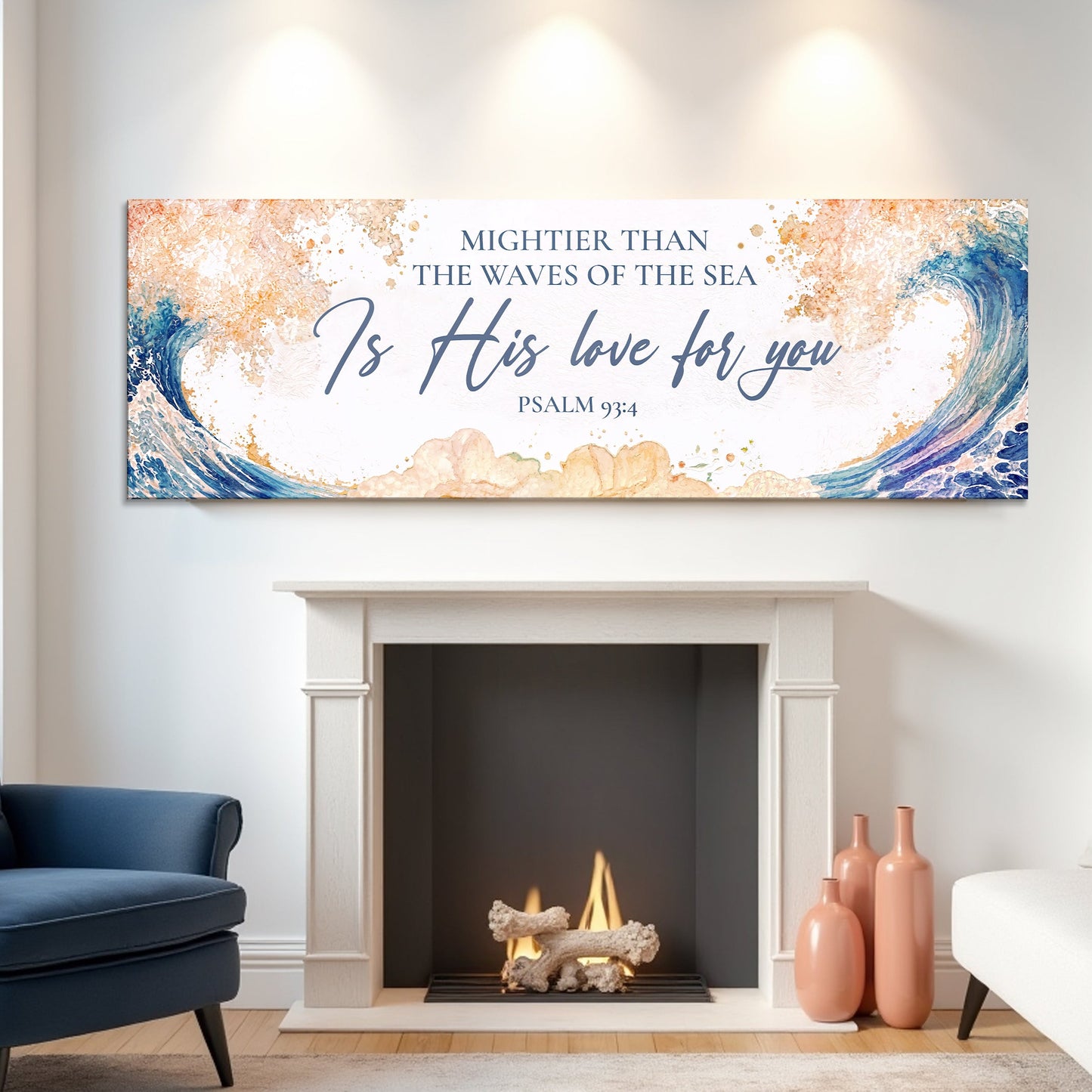 Canvas sign Mightier Than the Waves of the Sea Psalm 93:4 Faith Sign IV Tailored Canvases on Tampa Home & Garden Store