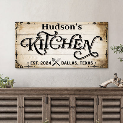 Kitchen Sign XI canvas by Tailored Canvases rustic wood planks and scripted Kitchen on Tampa Home & Garden Store