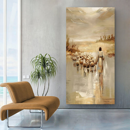 Canvas art 99 Faith Wall Art IV by Tailored Canvases, desert scene with shepherd and flock on Tampa Home & Garden Store