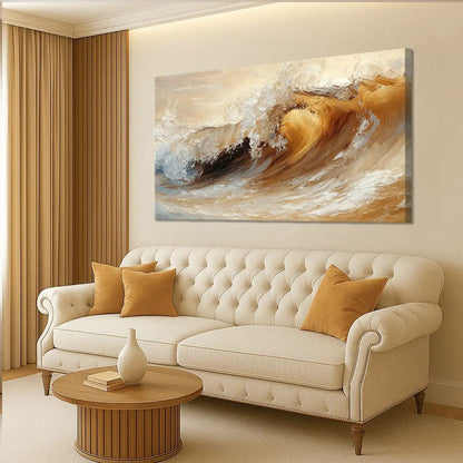 Ocean Wave Seascape Wall Art III canvas wall decor in beige blue brown waves on Tampa Home & Garden Store