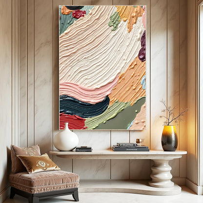Canvas Colorful Abstract Wall Art by Tailored Canvases, vibrant multicolor paint textures on Tampa Home & Garden Store