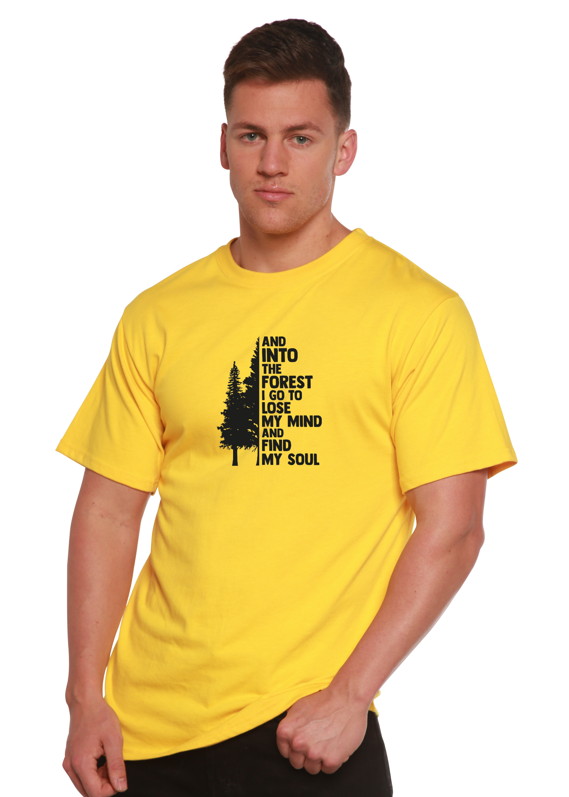 Mens yellow bamboo viscose organic cotton short sleeve graphic tee by Spun Bamboo on Tampa Home & Garden Store