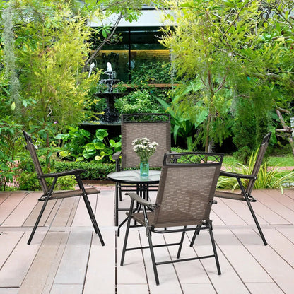 Set of 4 Patio Folding Chairs for Outdoor Use