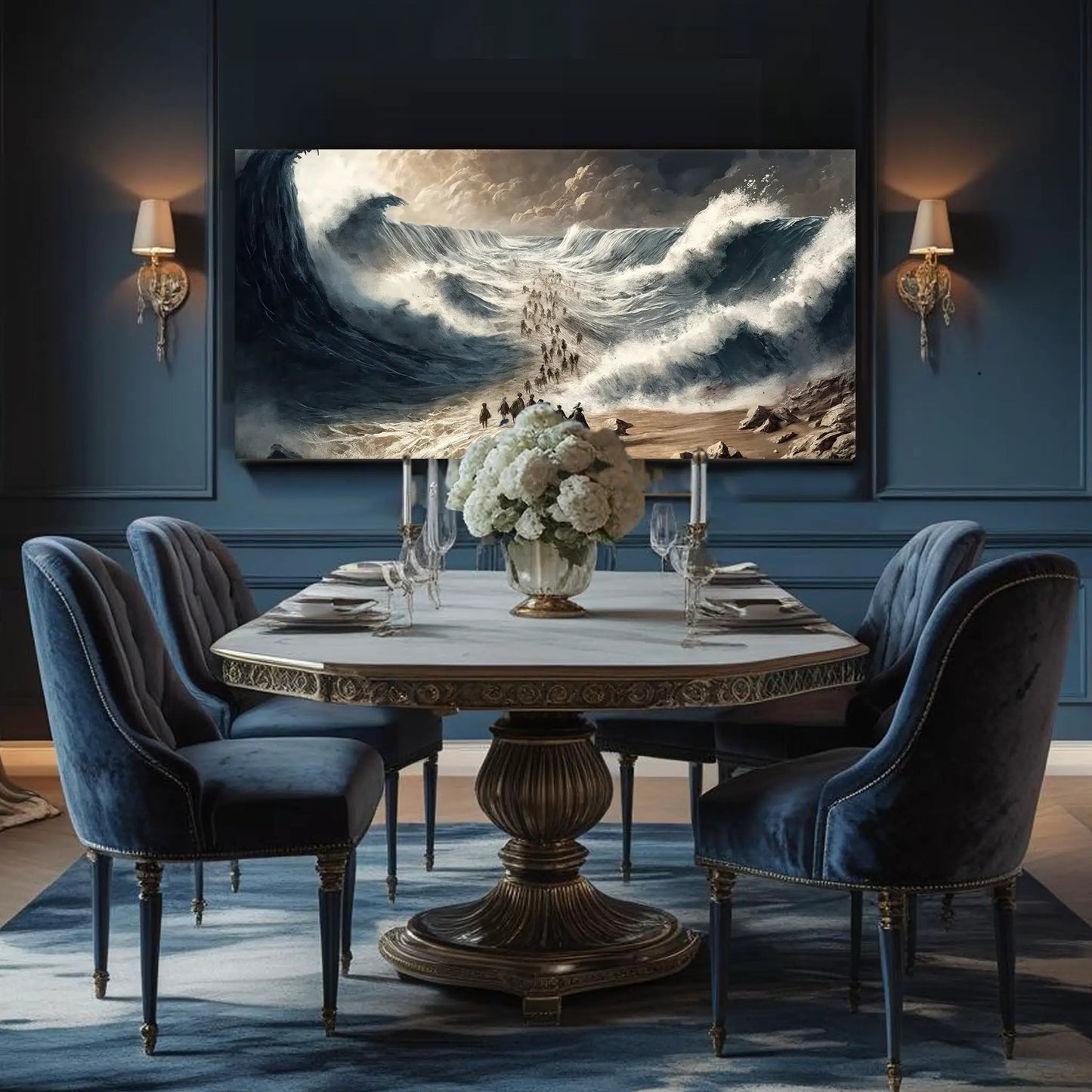 Canvas art The Parting - Faith Wall Art IV by Tailored Canvases in blue-gray seascape on Tampa Home & Garden Store