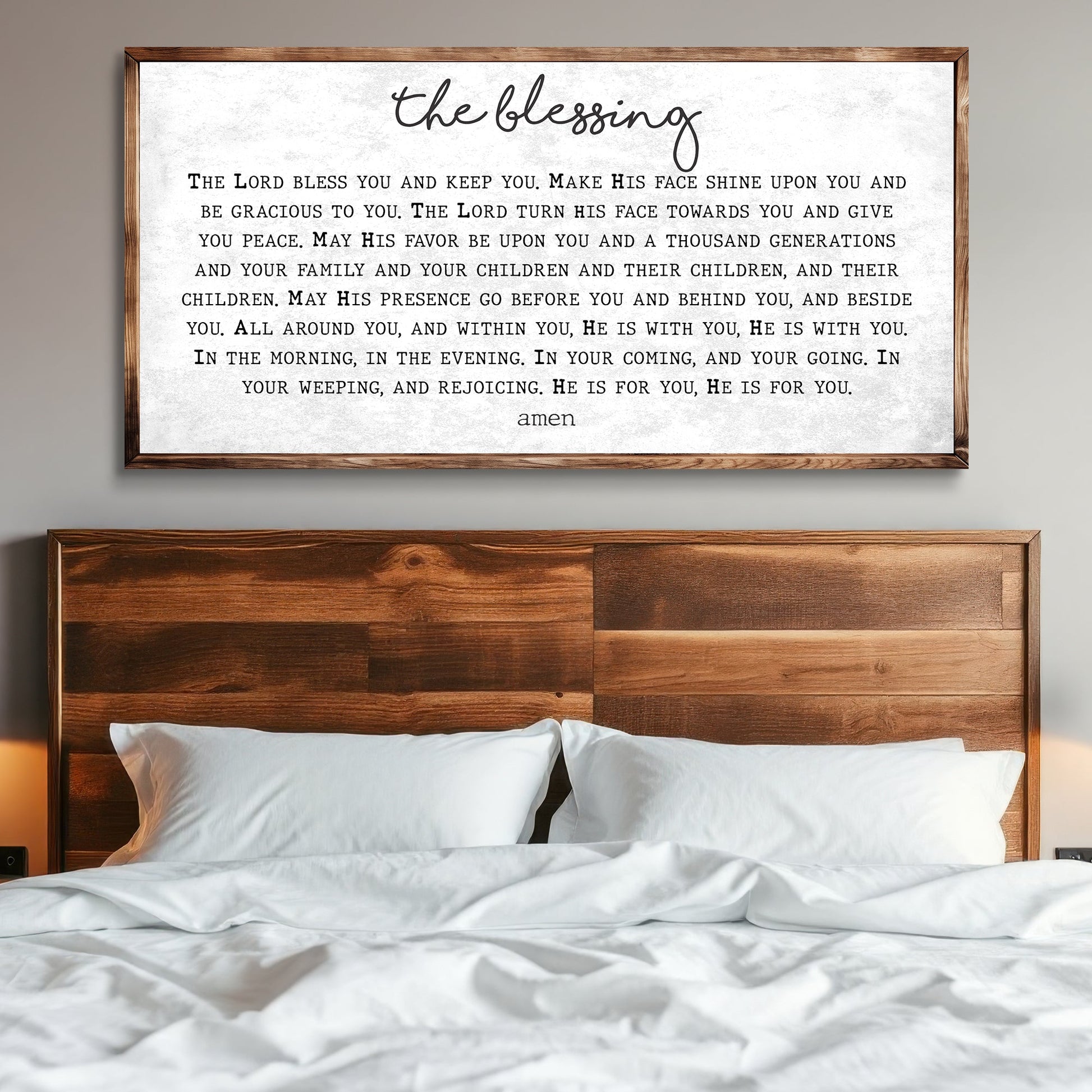 The Blessing Faith Sign II canvas by Tailored Canvases; wooden frame canvas with black text on Tampa Home & Garden Store
