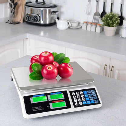 Balanza electrónica de cálculo de precios de 66 lb con pantalla LCD