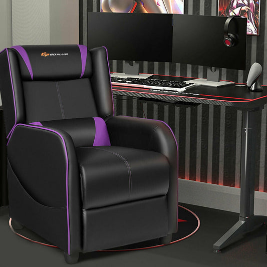 Home Massage Gaming Recliner Chair-Purple - Tampa Home & Garden Store