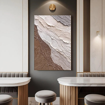 Abstract Earthy Waves Wall Art Canvas by Tailored Canvases in textured brown beige tones on Tampa Home & Garden Store