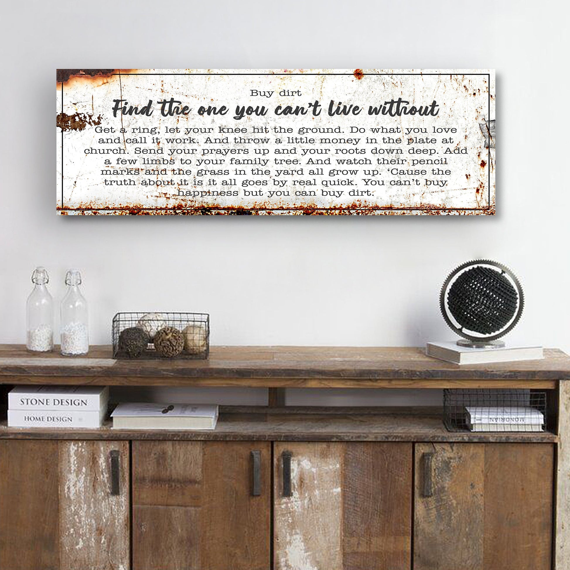 Find the one you can't live without family sign canvas Tailored Canvases rustic finish on Tampa Home & Garden Store