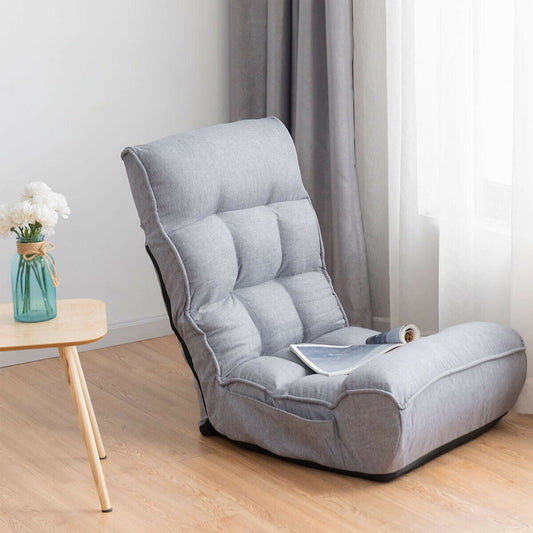 4-Position Adjustable Floor Chair Folding Lazy Sofa - Tampa Home & Garden Store
