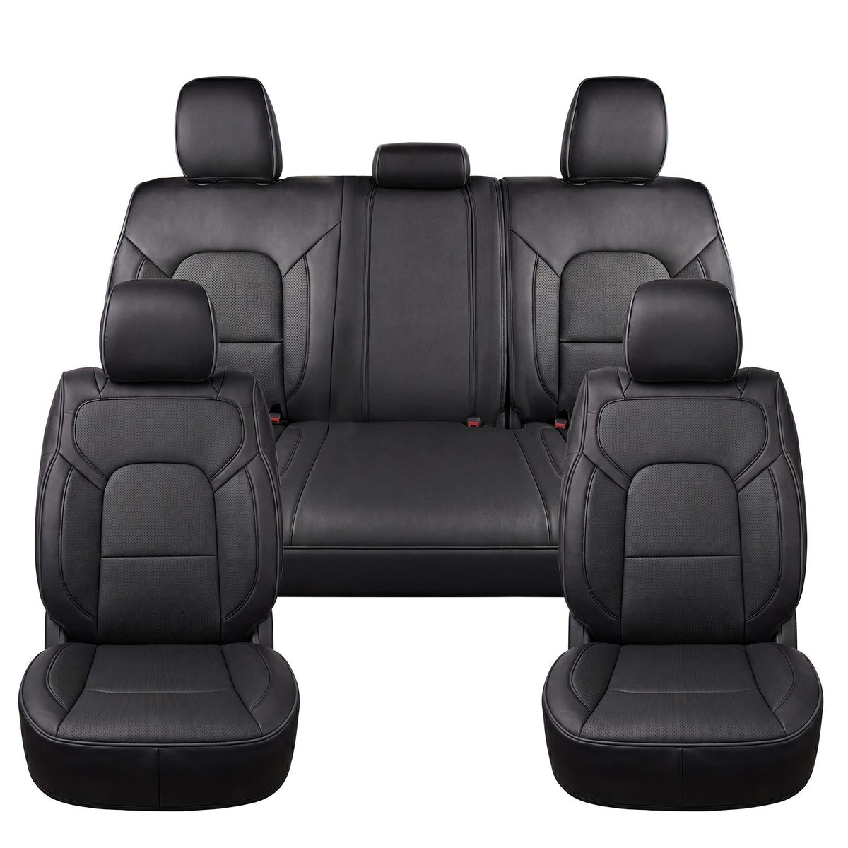 Umbrauto black leather Ram truck seat covers full set, front and rear seats on Tampa Home & Garden Store
