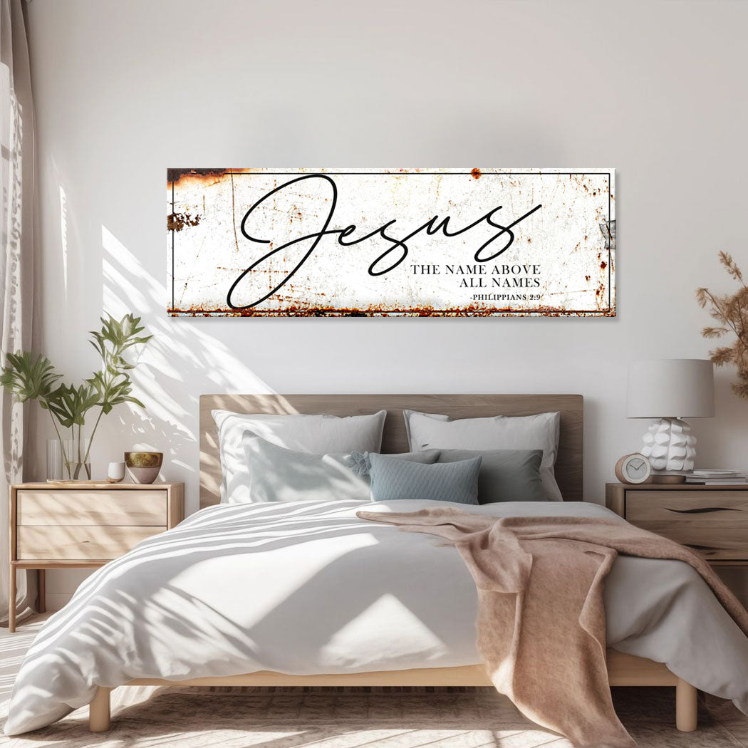 Canvas wall art Jesus The Name Above All Names Faith Sign II by Tailored Canvases on Tampa Home & Garden Store