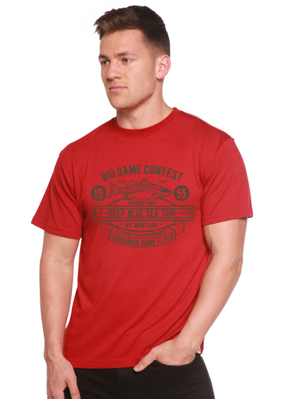 Big Game Contest men's bamboo viscose organic cotton short sleeve graphic tee red fishing print on Tampa Home & Garden Store