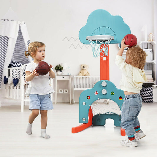 3-in-1 Kids Basketball Hoop Set with Balls-Green - Tampa Home & Garden Store