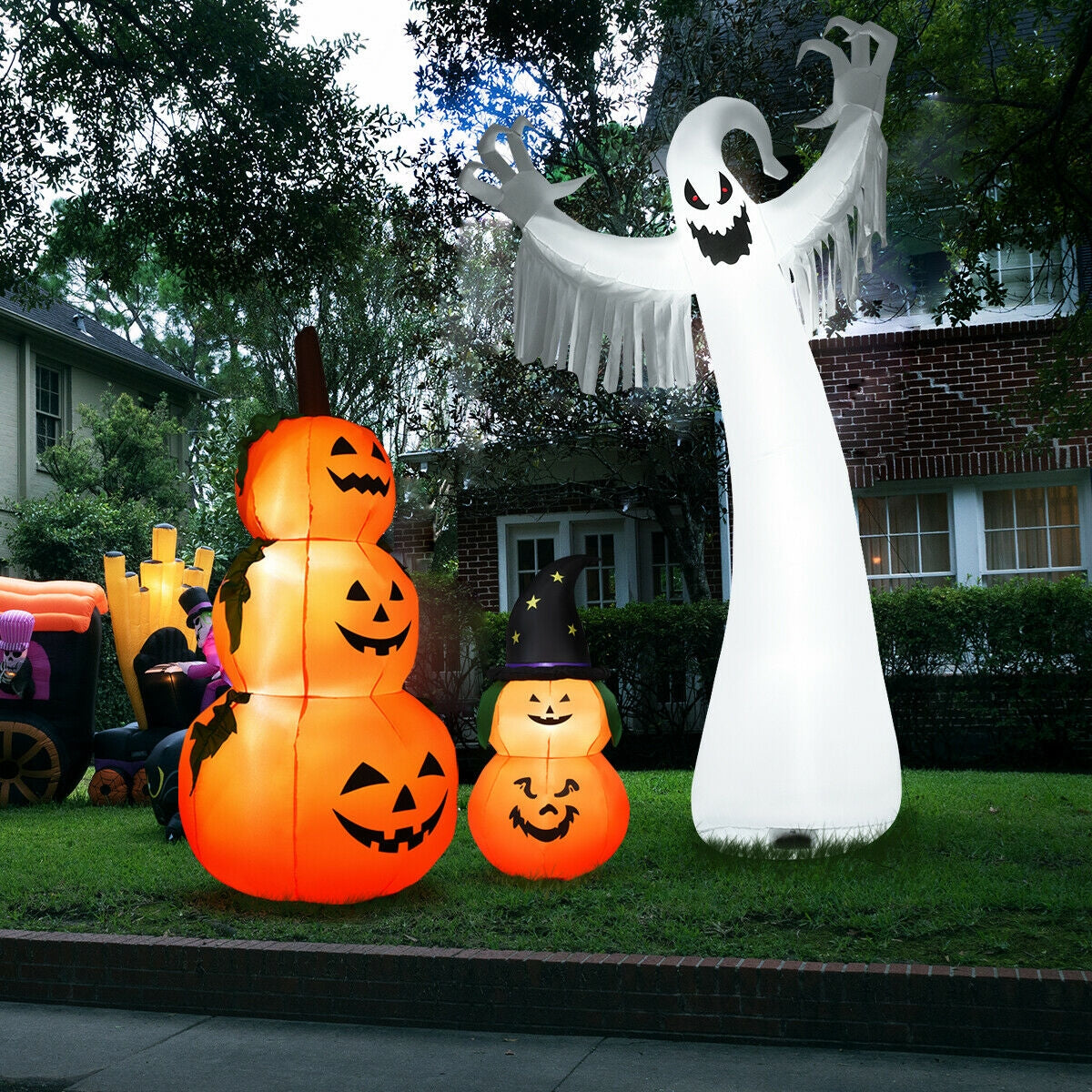 12 ft Halloween Inflatable Ghost with Blower and LED Lights, DirectDeals yard decor on Tampa Home & Garden Store