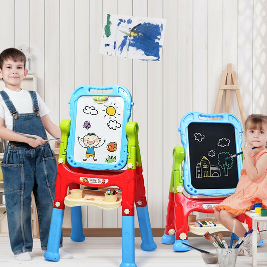 Height Adjustable Kids Art Easel Magnetic Double Sided Board-Blue - Tampa Home & Garden Store