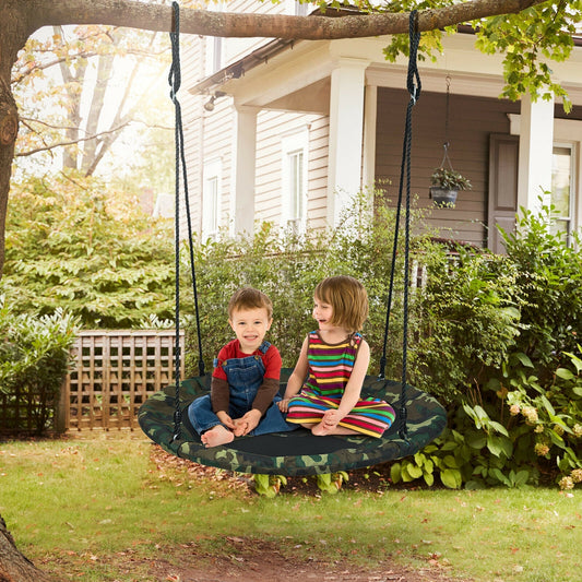 40 Inch Flying Saucer Tree Swing Outdoor Play Set with Adjustable Ropes Gift for Kids - Tampa Home & Garden Store