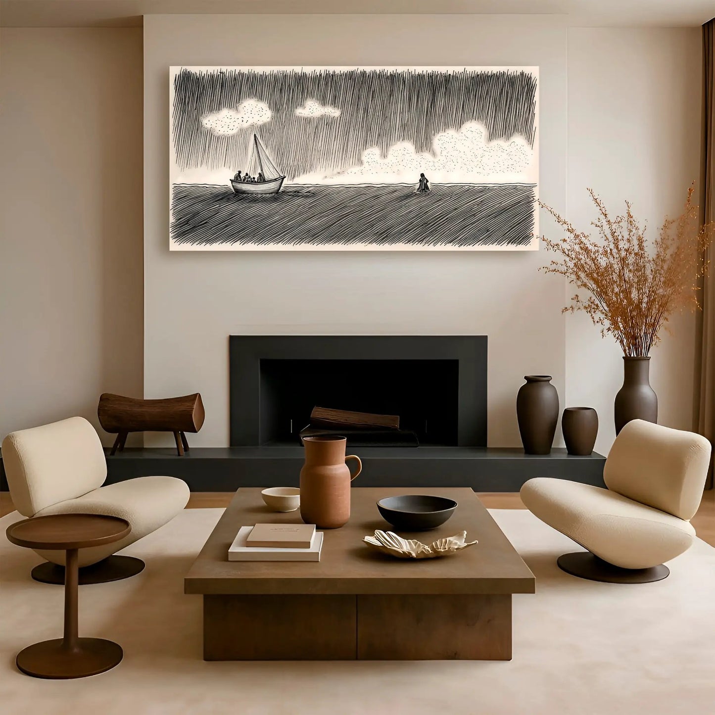 Jesus Walking On Water Faith Wall Art V canvas by Tailored Canvases crafting canvas with boat on Tampa Home & Garden Store