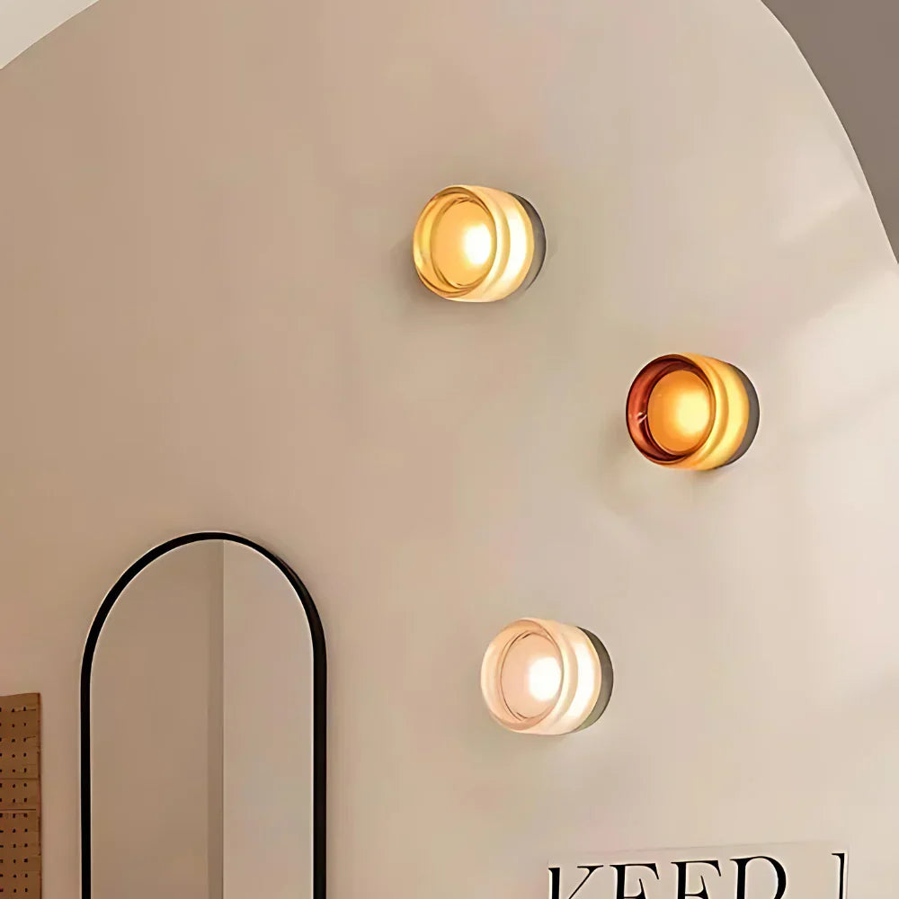 Nordic Acrylic Dimple LED Wall Sconce 1-Light 3-Color Adjustable