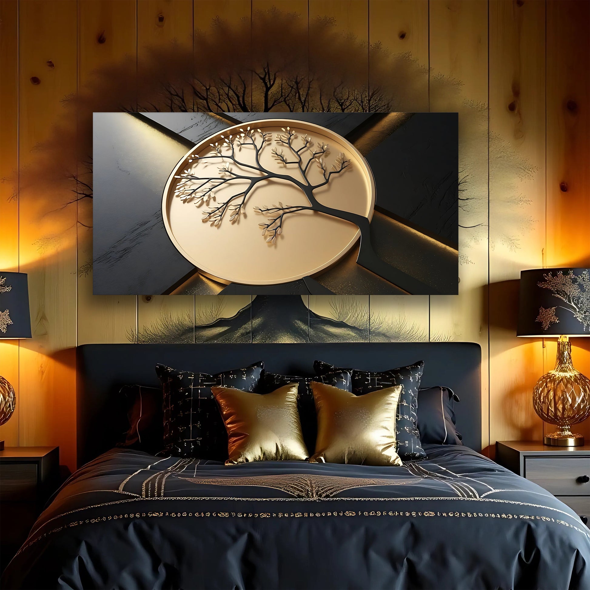 3D Celtic Tree of Life Wall Art VI canvas by Tailored Canvases, bronze tree on panel on Tampa Home & Garden Store