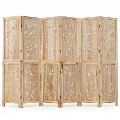 Room divider 6-panel palm leaf design in natural wood finish, 67-in tall, DirectDeals on Tampa Home & Garden Store