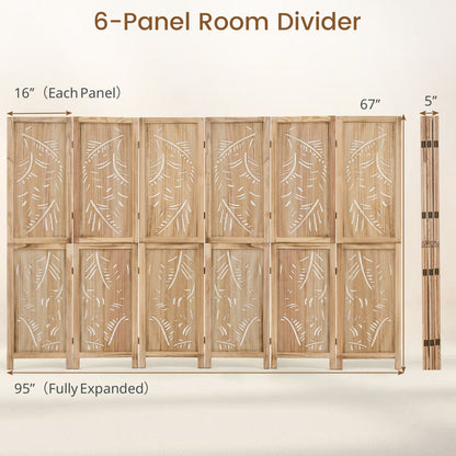 6-Panel Room Divider Palm Leaf Design DirectDeals wood panels with palm cutouts 67" tall on Tampa Home & Garden Store