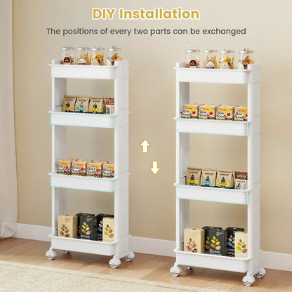 Rolling Utility Cart with Detachable Trays