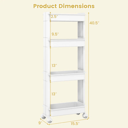 Rolling Utility Cart with Detachable Trays