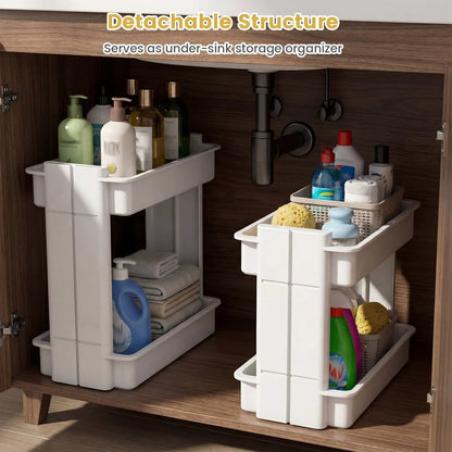 Rolling Utility Cart with Detachable Trays